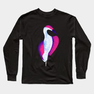 Beautiful swan pink and purple grainy textured illustration. Long Sleeve T-Shirt